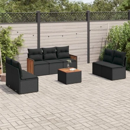 8-piece garden sofa set and black synthetic rattan cushions by , Garden sets - Ref: Foro24-3227560, Price: 460,21 €, Discount: %