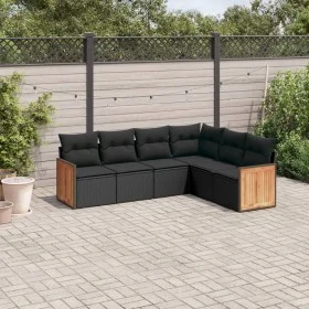 6-piece garden sofa set and black synthetic rattan cushions by , Garden sets - Ref: Foro24-3227679, Price: 408,51 €, Discount: %