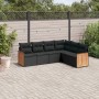 6-piece garden sofa set and black synthetic rattan cushions by , Garden sets - Ref: Foro24-3227679, Price: 391,47 €, Discount: %