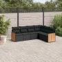 6-piece garden sofa set and black synthetic rattan cushions by , Garden sets - Ref: Foro24-3227679, Price: 408,02 €, Discount: %