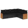 6-piece garden sofa set and black synthetic rattan cushions by , Garden sets - Ref: Foro24-3227679, Price: 391,47 €, Discount: %