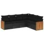 6-piece garden sofa set and black synthetic rattan cushions by , Garden sets - Ref: Foro24-3227679, Price: 408,02 €, Discount: %
