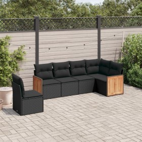 6-piece garden sofa set and black synthetic rattan cushions by , Garden sets - Ref: Foro24-3227693, Price: 391,47 €, Discount: %