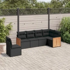 6-piece garden sofa set and black synthetic rattan cushions by , Garden sets - Ref: Foro24-3227693, Price: 408,51 €, Discount: %