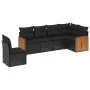 6-piece garden sofa set and black synthetic rattan cushions by , Garden sets - Ref: Foro24-3227693, Price: 408,02 €, Discount: %