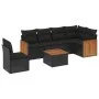 7-piece garden dining set and black synthetic rattan cushions by , Garden sets - Ref: Foro24-3227700, Price: 444,34 €, Discou...