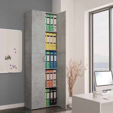 Armario de oficina de contrachapado gris hormigón 60x32x190 cm by vidaXL, Filing cabinets - Ref: Foro24-800301, Price: 122,23...