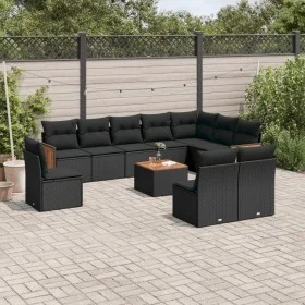11-teiliges Gartensofa-Set und schwarze synthetische Rattankissen von , Gartensets - Ref: Foro24-3227756, Preis: 659,60 €, Ra...