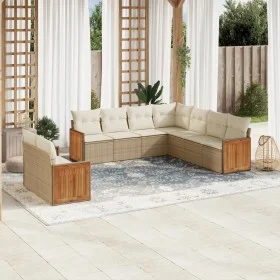 9-teiliges Gartensofa-Set mit beigen synthetischen Rattankissen von , Gartensets - Ref: Foro24-3227780, Preis: 658,83 €, Raba...