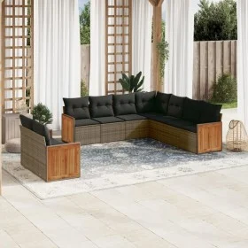 9-teiliges Gartenmöbel-Set und graue synthetische Rattankissen von , Gartensets - Ref: Foro24-3227782, Preis: 598,10 €, Rabat...