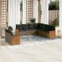 Set de muebles de jardín 9 pzas y cojines ratán sintético gris de , Conjuntos de jardín - Ref: Foro24-3227782, Precio: 599,89...