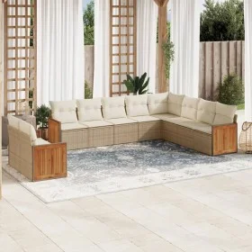 Garden sofa set with beige cushions 10 pieces synthetic rattan by , Garden sets - Ref: Foro24-3227794, Price: 691,76 €, Disco...