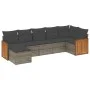 7-piece garden sofa set with gray PE rattan cushions by , Garden sets - Ref: Foro24-3227873, Price: 425,61 €, Discount: %