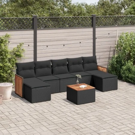 8-piece garden sofa set and black synthetic rattan cushions by , Garden sets - Ref: Foro24-3227917, Price: 434,24 €, Discount: %