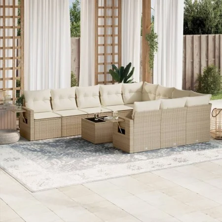 11-piece garden sofa set with beige synthetic rattan cushions by , Garden sets - Ref: Foro24-3220697, Price: 719,94 €, Discou...