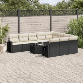 11-teiliges Gartensofa-Set und schwarze synthetische Rattankissen von , Gartensets - Ref: Foro24-3220695, Preis: 647,75 €, Ra...
