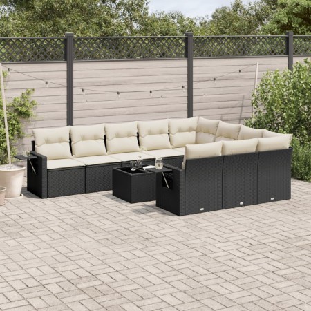 11-teiliges Gartensofa-Set und schwarze synthetische Rattankissen von , Gartensets - Ref: Foro24-3220695, Preis: 604,87 €, Ra...
