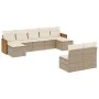 9-teiliges Gartensofa-Set mit beigen synthetischen Rattankissen von , Gartensets - Ref: Foro24-3228053, Preis: 544,98 €, Raba...