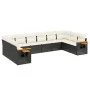 Gartensofa-Set 10-teilig mit schwarzen synthetischen Rattankissen von , Gartensets - Ref: Foro24-3227162, Preis: 609,73 €, Ra...