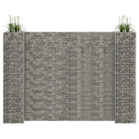 Jardinera de gaviones forma de H alambre de acero 260x40x180 cm de vidaXL, Maceteros y jardineras - Ref: Foro24-145664, Preci...