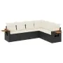 6-piece garden sofa set and black synthetic rattan cushions by , Garden sets - Ref: Foro24-3226840, Price: 386,17 €, Discount: %