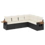 6-teilige Gartensofagarnitur und schwarze synthetische Rattankissen von , Gartensets - Ref: Foro24-3226840, Preis: 364,92 €, ...