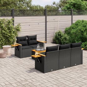 6-piece garden sofa set and black synthetic rattan cushions by , Garden sets - Ref: Foro24-3226622, Price: 425,29 €, Discount: %