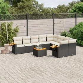 Garden sofa set 10 pieces with black synthetic rattan cushions by , Garden sets - Ref: Foro24-3227148, Price: 586,47 €, Disco...