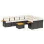 Garden sofa set 10 pieces with black synthetic rattan cushions by , Garden sets - Ref: Foro24-3227148, Price: 586,47 €, Disco...