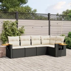5-piece garden furniture set and black synthetic rattan cushions by , Garden sets - Ref: Foro24-3226784, Price: 334,43 €, Dis...
