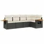 5-teiliges Gartenmöbel-Set und schwarze synthetische Rattankissen von , Gartensets - Ref: Foro24-3226784, Preis: 334,43 €, Ra...