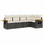 Set de muebles de jardín 5 pzas y cojines ratán sintético negro de , Conjuntos de jardín - Ref: Foro24-3226784, Precio: 330,4...