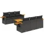 7-piece garden dining set and black synthetic rattan cushions by , Garden sets - Ref: Foro24-3226629, Price: 495,29 €, Discou...