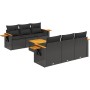 7-teiliges Garten-Essset und schwarze Kissen aus synthetischem Rattan von , Gartensets - Ref: Foro24-3226629, Preis: 476,63 €...