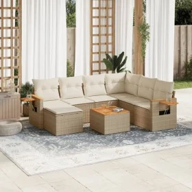 Garden sofa set with beige cushions 8 pcs PE rattan by , Garden sets - Ref: Foro24-3227052, Price: 546,86 €, Discount: %