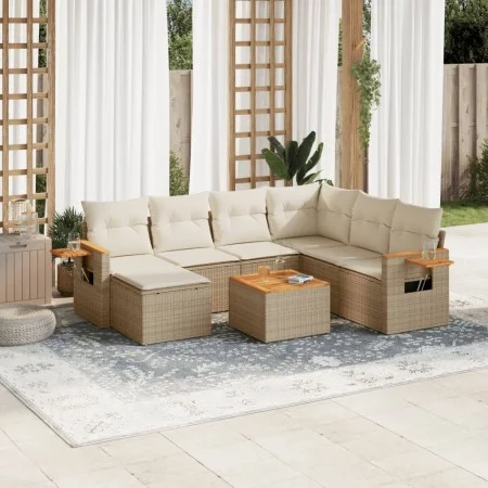 Garden sofa set with beige cushions 8 pcs PE rattan by , Garden sets - Ref: Foro24-3227052, Price: 546,86 €, Discount: %