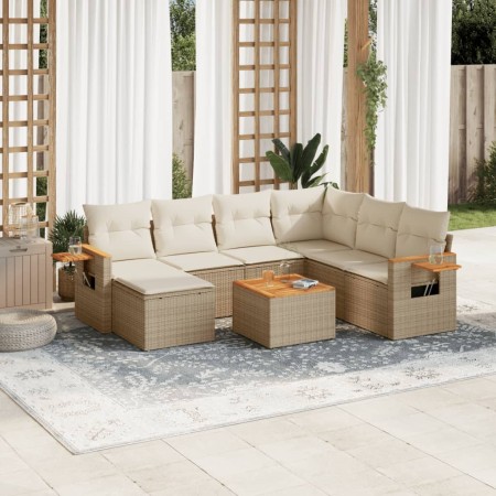 Gartensofa-Set mit beigen Kissen 8 Stück PE-Rattan von , Gartensets - Ref: Foro24-3227052, Preis: 536,50 €, Rabatt: %