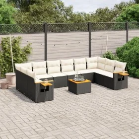 11-teiliges Gartensofa-Set und schwarze synthetische Rattankissen von , Gartensets - Ref: Foro24-3227169, Preis: 651,39 €, Ra...