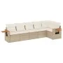 Gartensofa-Set mit Kissen, 6-teilig, beiges synthetisches Rattan von , Gartensets - Ref: Foro24-3226828, Preis: 457,92 €, Rab...