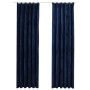 Blackout curtains hooks 2 pcs dark blue velvet 140x225cm by vidaXL, Curtains and curtains - Ref: Foro24-134533, Price: 62,04 ...