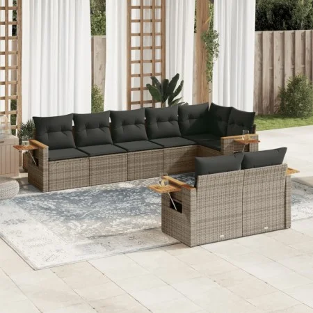 8-piece garden sofa set and gray synthetic rattan cushions by , Garden sets - Ref: Foro24-3226991, Price: 538,44 €, Discount: %