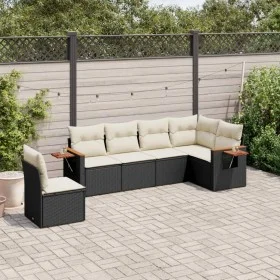 6-piece garden sofa set and black synthetic rattan cushions by , Garden sets - Ref: Foro24-3226854, Price: 386,17 €, Discount: %