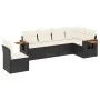 6-piece garden sofa set and black synthetic rattan cushions by , Garden sets - Ref: Foro24-3226854, Price: 386,17 €, Discount: %