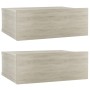 Floating bedside tables 2 units plywood oak 40x30x15cm by vidaXL, Nightstands - Ref: Foro24-800313, Price: 38,51 €, Discount: %
