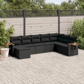 8-teiliges Gartensofa-Set und schwarze synthetische Rattankissen von , Gartensets - Ref: Foro24-3227084, Preis: 526,04 €, Rab...