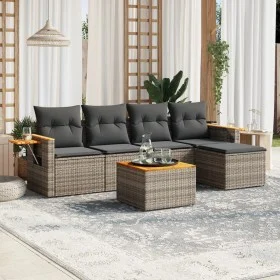 6-teiliges Gartenmöbel-Set und graue synthetische Rattankissen von , Gartensets - Ref: Foro24-3226767, Preis: 337,35 €, Rabat...