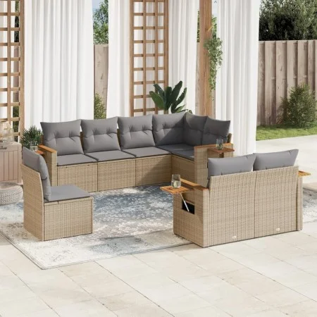 Gartensofa-Set mit beigen Kissen 8 Stück PE-Rattan von , Gartensets - Ref: Foro24-3227004, Preis: 557,97 €, Rabatt: %
