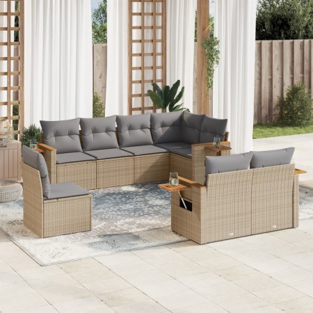 Gartensofa-Set mit beigen Kissen 8 Stück PE-Rattan von , Gartensets - Ref: Foro24-3227004, Preis: 556,59 €, Rabatt: %