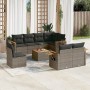 9-teiliges Gartenmöbel-Set und graue synthetische Rattankissen von , Gartensets - Ref: Foro24-3227012, Preis: 568,87 €, Rabat...