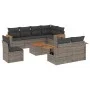 9-piece garden furniture set and gray synthetic rattan cushions by , Garden sets - Ref: Foro24-3227012, Price: 580,36 €, Disc...